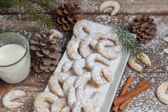 hiter in enostaven božični pesek, enostaven recept za vanilijev kipferl, ideje za mini piškote z rogljičkom iz vanilije