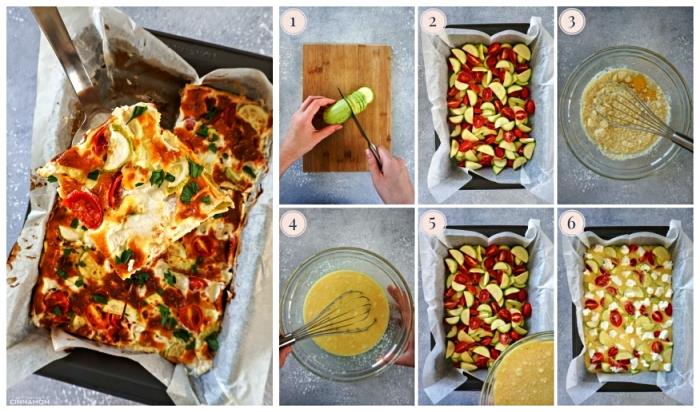 ožkų ir pomidorų cukinijų quiche receptas, greitos tešlos ir glitimo neturinčio kišo paruošimas