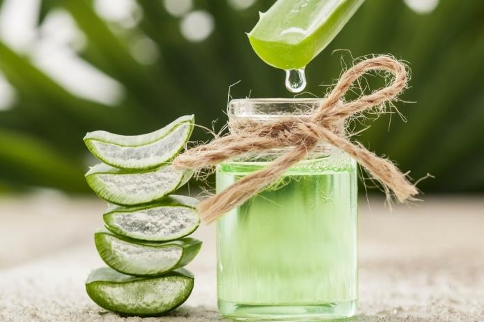 hazırlık içeceği aloe vera jeli özütleme yeşil bitki faydaları kavanoz cam ip parçaları