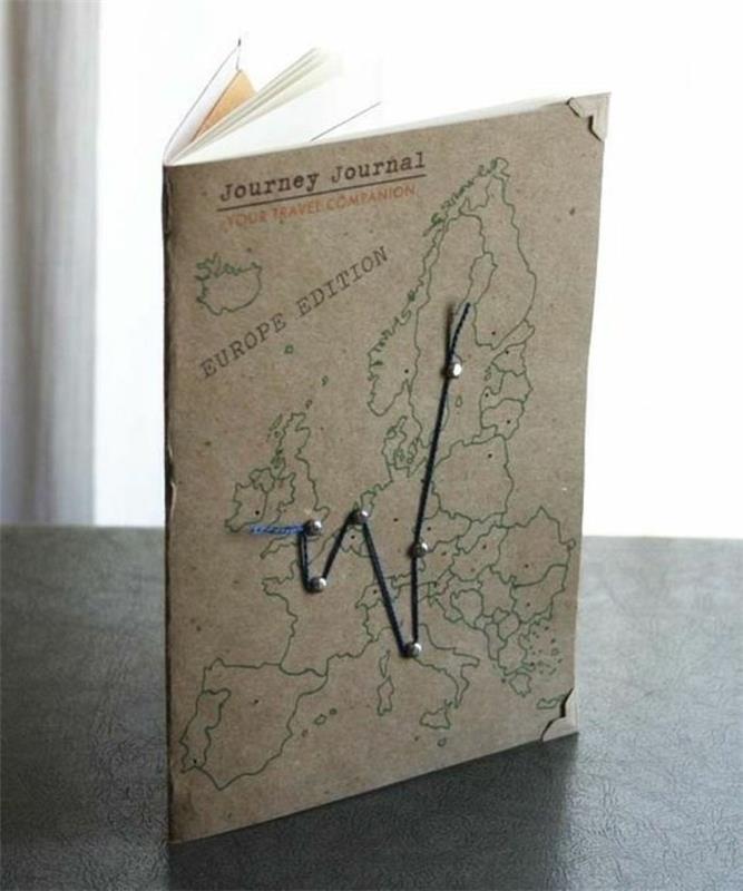 quaderno-di-viaggio-idea-copertina-itinerario-filo-colore-blu-mappa-scritta-foglio-rigido