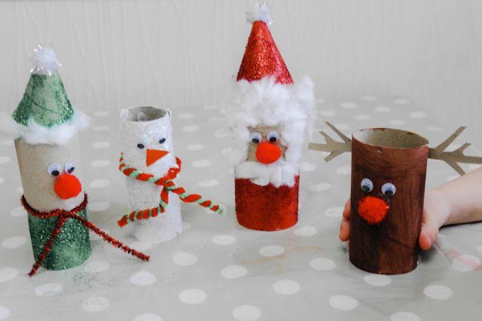 ką daryti su tualetinio popieriaus ritinėliais Kalėdoms Rudolph Kalėdų popieriaus personažų idėja Kalėdų Senelio elfas sniego senis