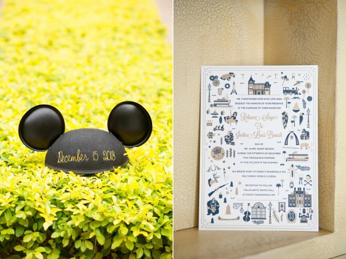 Poročno vabilo Mickey Mouse elegantno in elegantno poročno vabilo Walt Disney Ideja