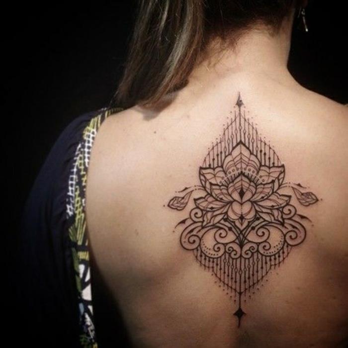 Kokia frangipani gėlių tatuiruotė trumpalaikė lotoso geometrinė tatuiruotė