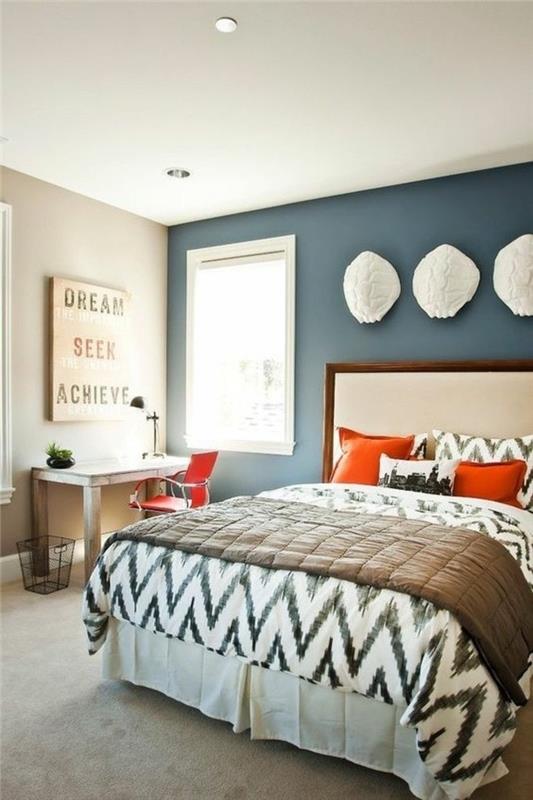 Modern yetişkin yatak odası dekoru basit dekor fikri taupe duvar ile ilişkili mükemmel mavi duvar