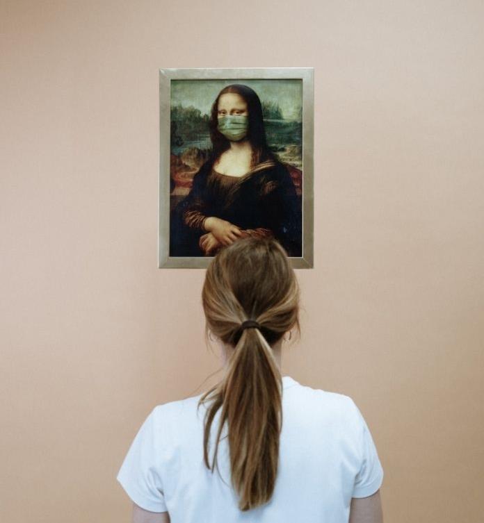 mona lisa'nın anti virüs maskeli orijinal fotoğrafı, FFP2 cerrahi maskenin neyle değiştirileceğine dair fikirler