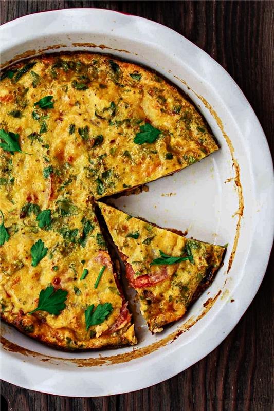 lengvas vakaro receptas, vegetariškas kišo receptas be tešlos
