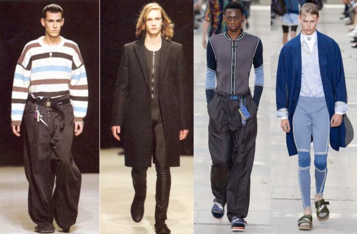 luis vuitton için Raf Simons koleksiyonu 2004 ve calvin klein için 2018, fark modu