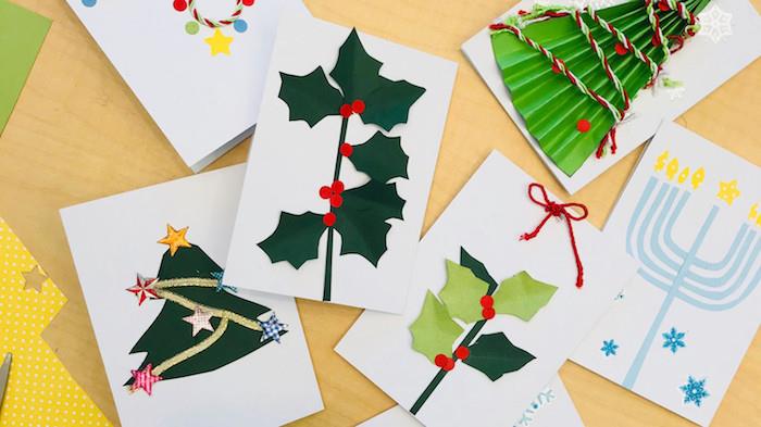 balto popieriaus atvirukas su šventųjų raštais, Kalėdų eglutė, popierinė žvakidė, kalėdinių sveikinimo atvirukų iškarpų idėjos