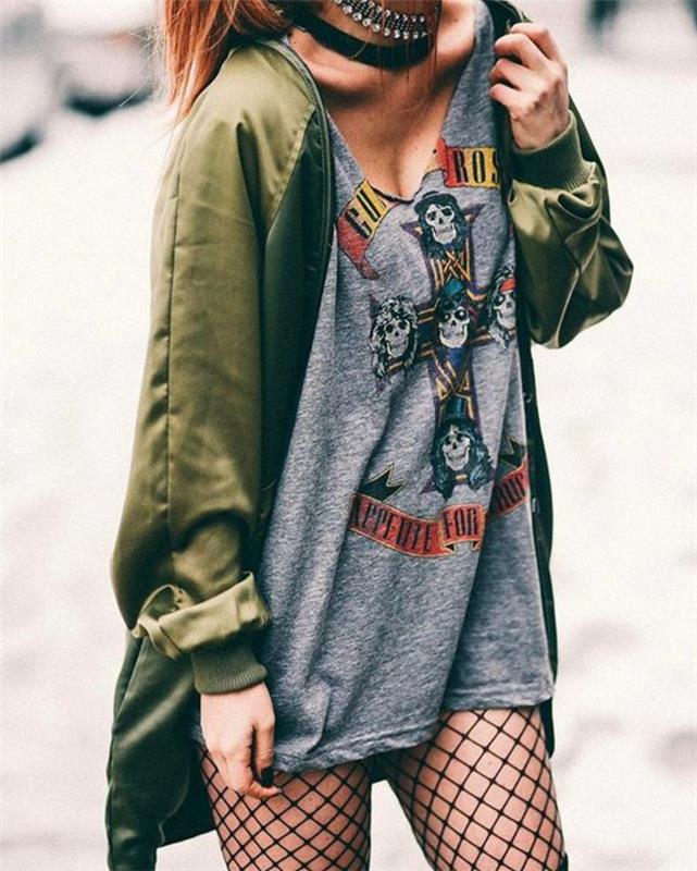 Graži moteris roko apranga grunge stiliaus ootd moteris pėdkelnės