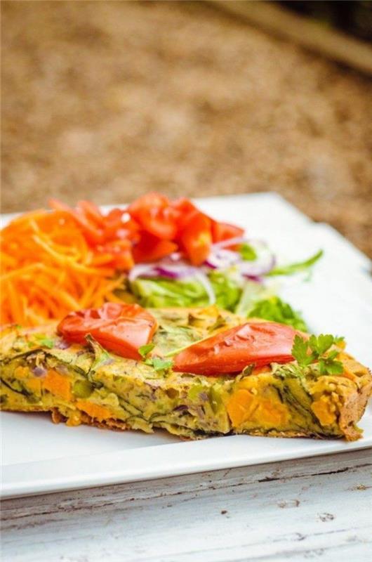 slasten jesenski recept s sladkim krompirjem, špansko omleto s sladkim krompirjem, čičerikino moko in zeleno papriko
