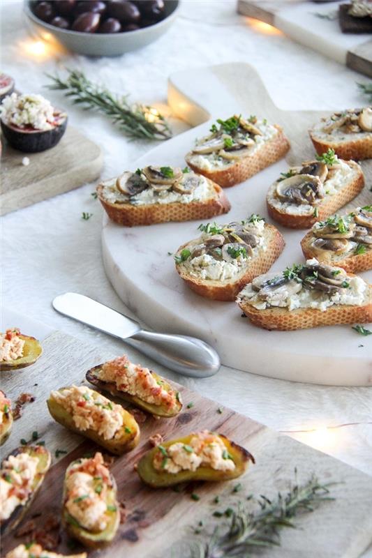 kolay sonbahar tarifi vegan mantarlı humuslu bruschetta tarifi vegan mayonezli patatesli mezeler