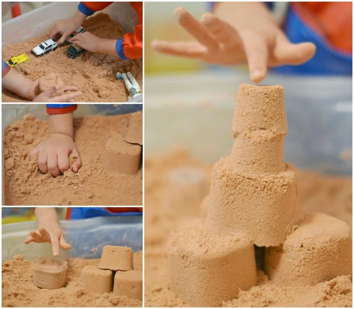 kako narediti peščeni grad doma z domačim kinetičnim peskom za modeliranje