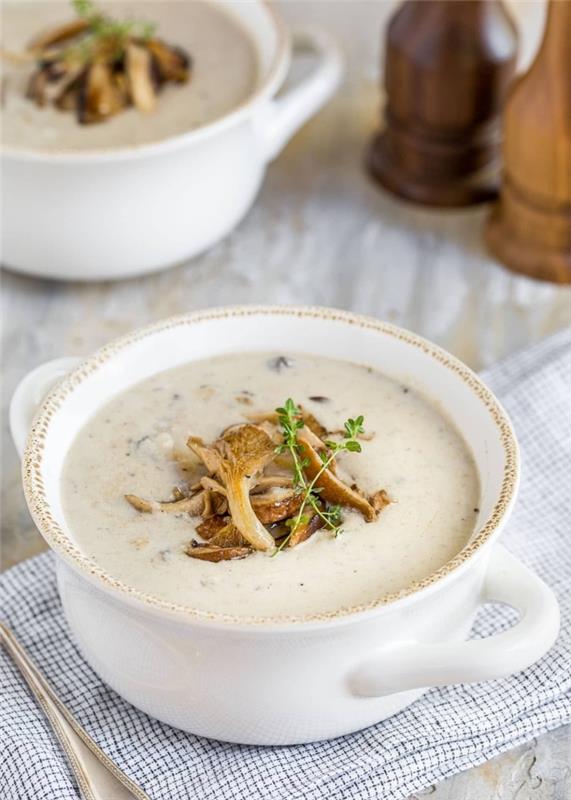 tolažilni recept za juho iz gob in mascarponeja, recept za mascarpone s slano velouté