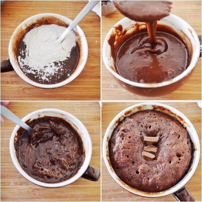 kako pripraviti okusno torto iz čokoladnih in karamelnih skodelic, enostaven in hiter recept za dekadentno sladico v mikrovalovni pečici