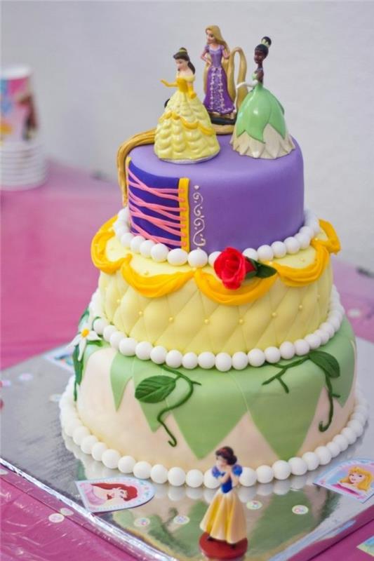 Pilietybės formos kilnumo pyragas gimtadienio torto mergina princesė grindys tortą „Disney“ princeses