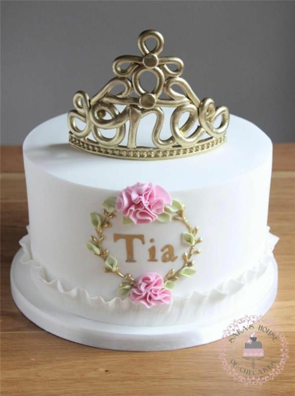 Princesės pyragas paprastas princesės pelenės mergaitės tiaros pyragas tia