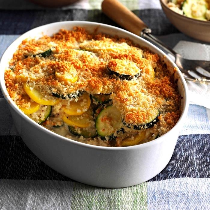 recept za gratin iz bučk in parmezana, vegetarijanski gratin iz bučk, ideja za večerjo z bučkami