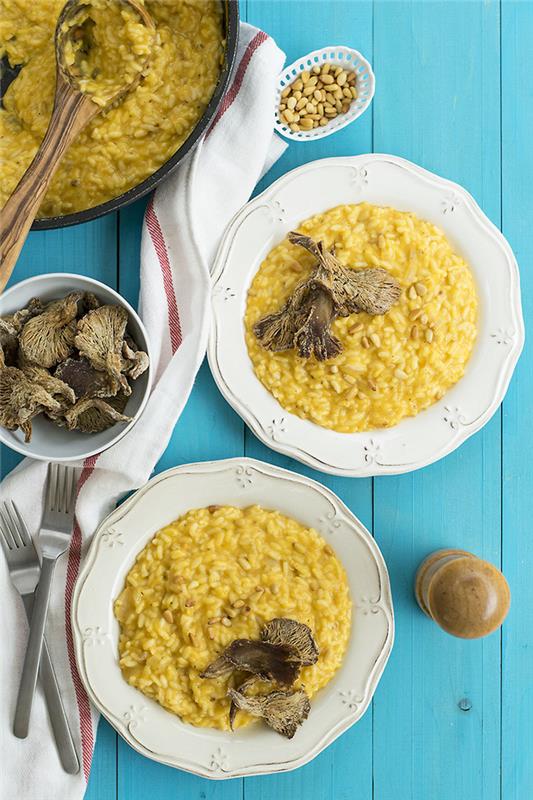 kremalı mantarlı risotto yapmak için orijinal balkabağı tarifi