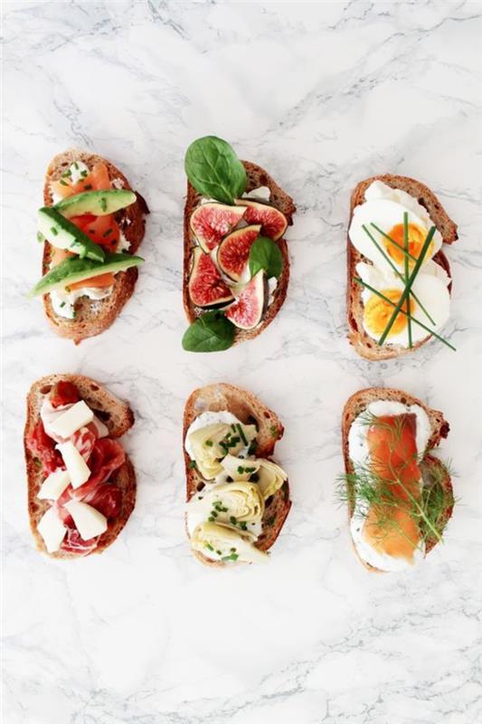 hızlı ve kolay meze tarifleri, çeşitli soslarla lezzetli bruschetta