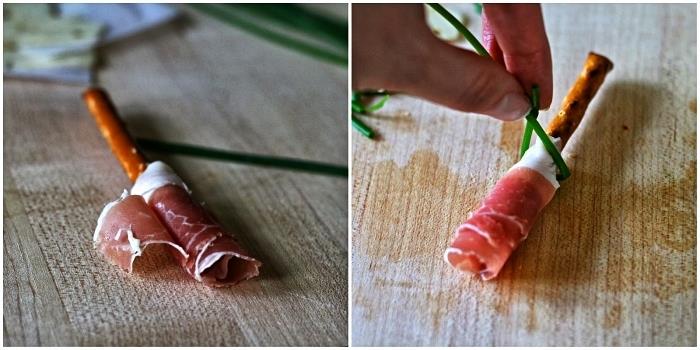 prosciutto ve simit ile cadı süpürgeleri nasıl yapılır, cadılar bayramı büfesi için orijinal mezeler