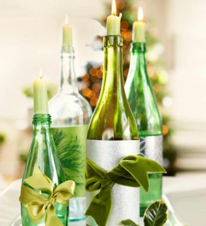 recikliranje steklenic in uporaba zanje kot elegantne božične dekoracije