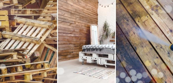 kako razstaviti palete, DIY ideja stenske obloge z reciklirano paleto, dekor spalnice z leseno steno