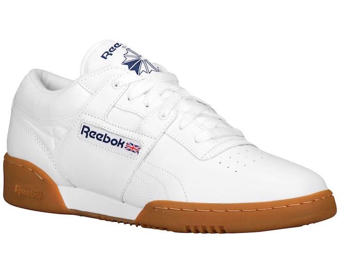 retro modne klasike superge Reebok Workout Plus belo rjav podplat