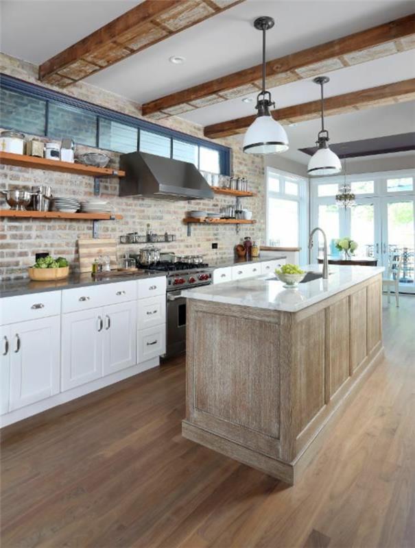 pertvarkykite savo virtuvės grindis su šviesiomis medinėmis grindimis, virtuvės baldus iš šviesios medienos