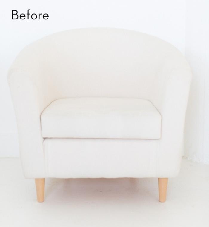 izvirna ideja za prenovo stolov iz tkanine z barvo za tekstil