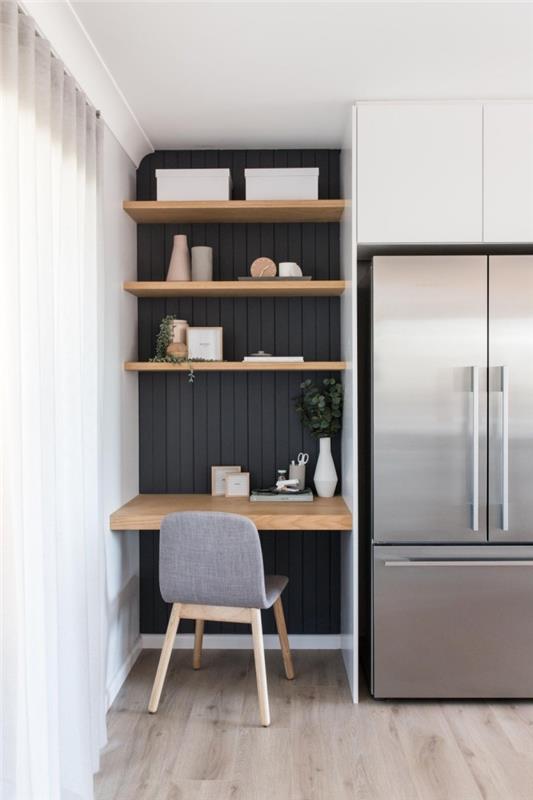 stüdyo düzeni fikirleri 25m2 ikea ahşap mobilya, örnek mutfakta küçük bir çalışma alanı nasıl yapılır