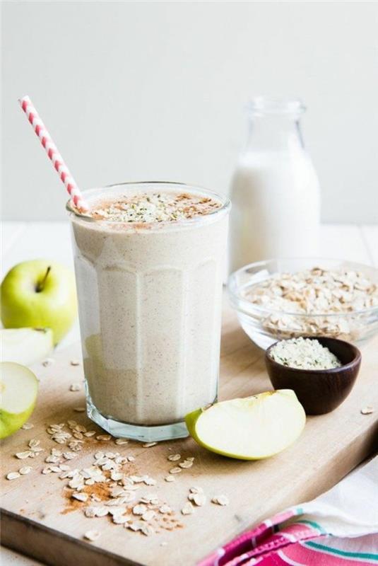 shujševalni-dietni-smoothie-z-ovsenimi kosmiči-in-jabolki