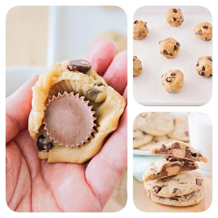 Biscotti fatti in casa ricetta, ripieno biscotto con cioccolato, palline di impasto