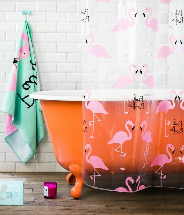 flamingolar-banyo için orijinal-duş-perdesi