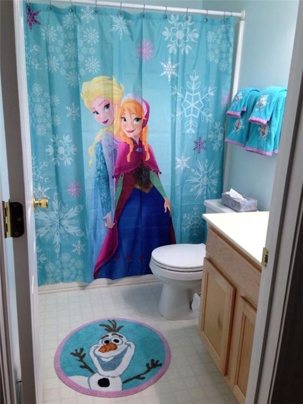 Frozen tasarım banyo dekoru, Olaf tasarım küçük yuvarlak banyo halısı