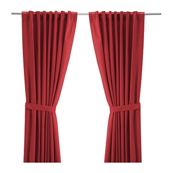 perdeler-ikea-ritva-rouge-Gizli halkalar, perdeleri doğrudan bir çubuğa asmanızı sağlar
