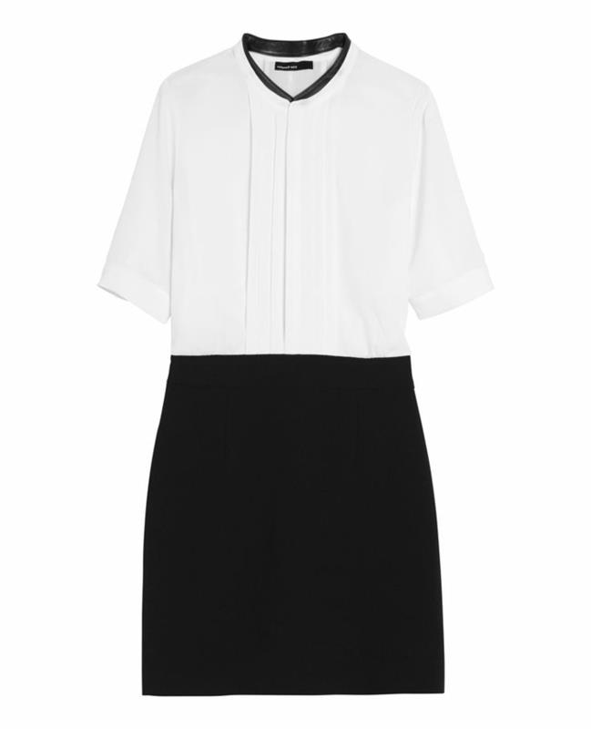 obleka-bela-črna-elegantna-srajca-elegantna-moderno-poletna obleka