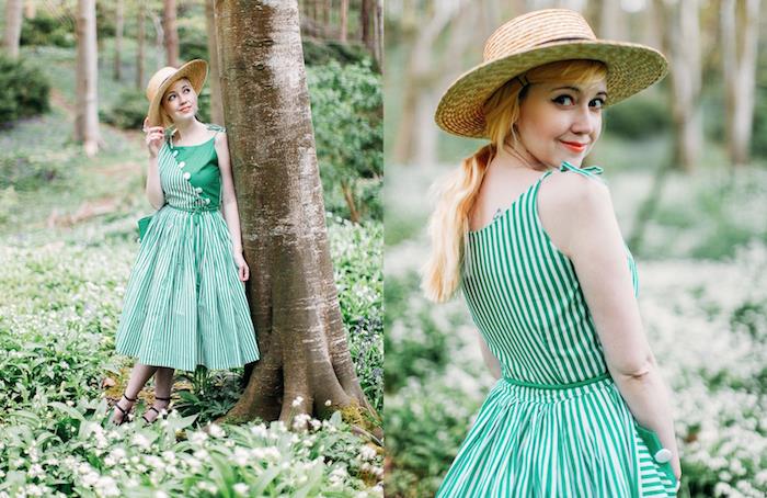 modelio suknelė bohemiška prašmatni žalia kaimo moteris