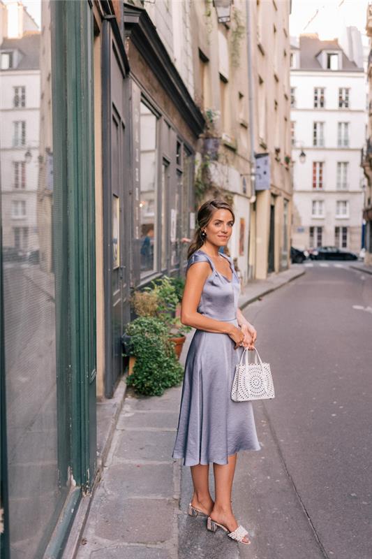 Ülke şık elbisesi kadın ülke elbisesi gündelik şık havalı fikir kadın fotoğraf tatili Paris'te