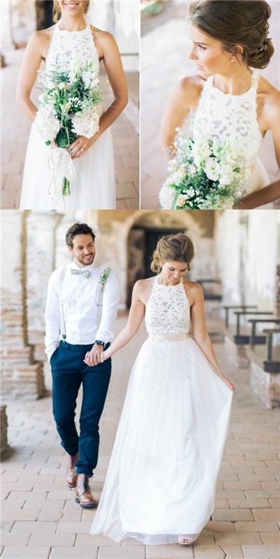 vestuvinė suknelė-paprasta-romantiška-elegancija-graži-pora