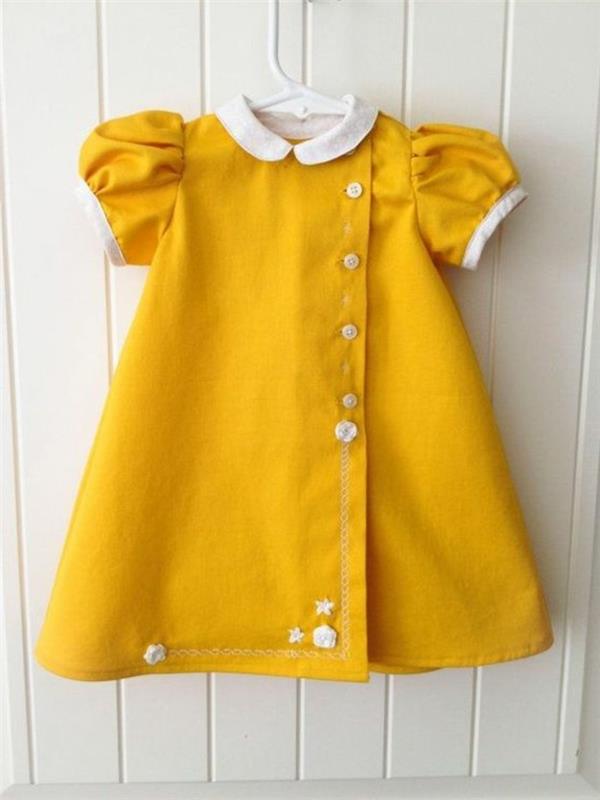 küçük-kız-elbise-sarı-kısa kollu-sıvı-elbise-büyük-kız