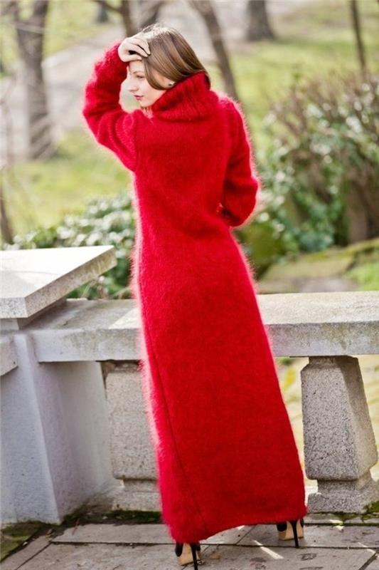 volna-obleka-ženska-rdeč-vrat-dobro pokrita