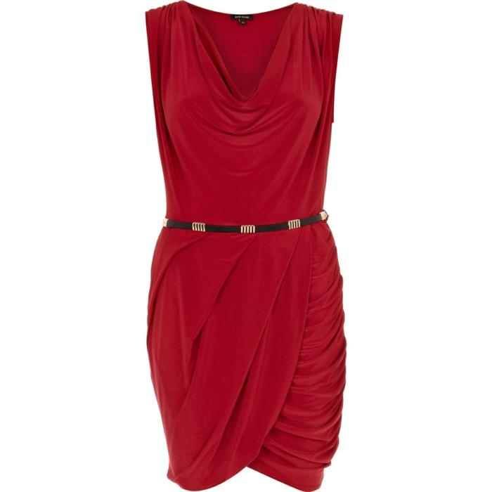 seksi-yeniden boyutlandırılmış-kırmızı-mini şal-elbise