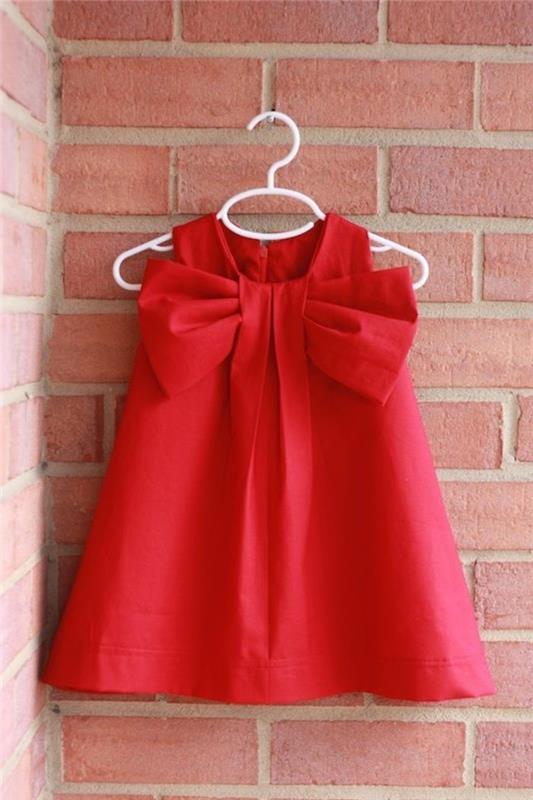 kız-elbise-kırmızı-elbise-kurdelalı-yan-ön-benzersiz-model