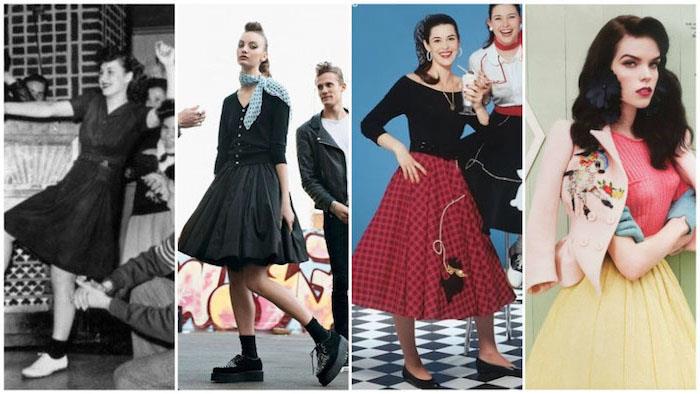 „Rockabilly“ suknelė, kaip rengtis kaip 50 -ųjų mergaitės, senovinė 50 -ųjų suknelė, kaip priimti stilių