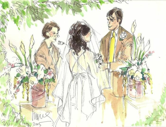 Vestuvių masės knygelės nuotakos ir jaunikio simbolio iliustracija šauni iliustracija sako „taip“ vienas kitam