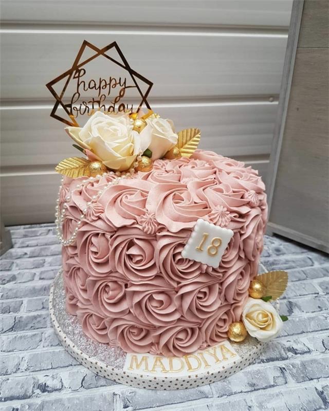 Havalı güller ve doğum günün kutlu olsun imzalı orijinal doğum günü pastası, 30. doğum günü pastası ilhamı