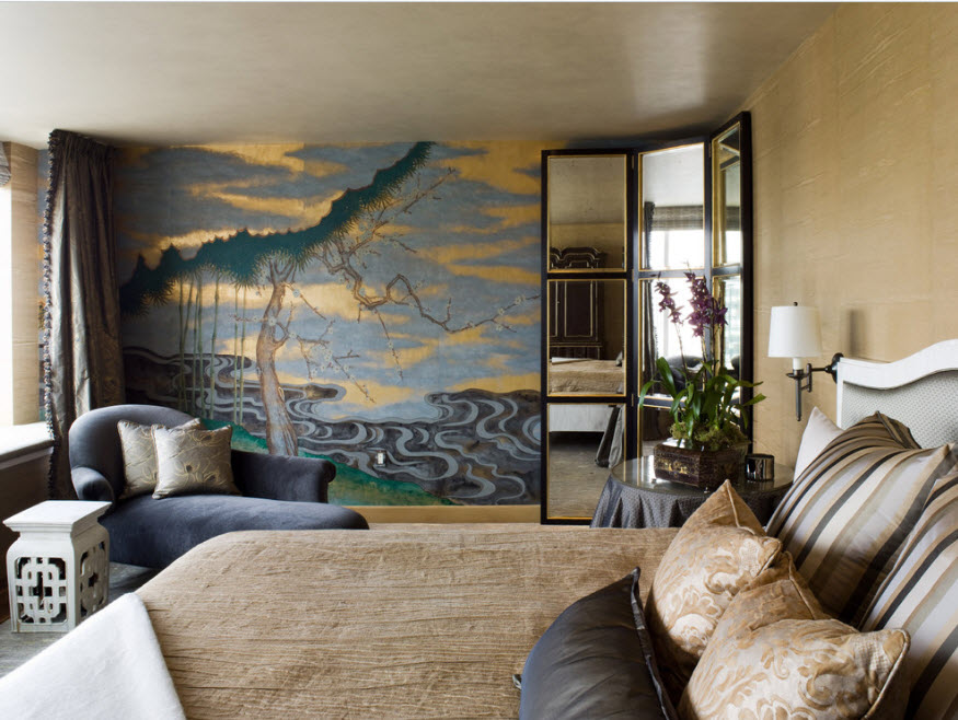 Diseño de dormitorio con pintura.