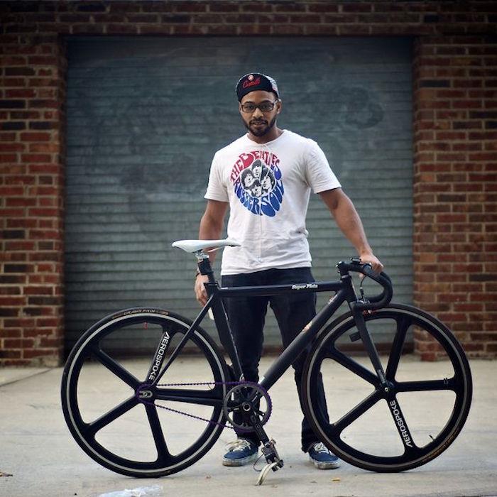 hipster kolo fixie enojna hitrost okvir steza aerospoke platišča črne palice