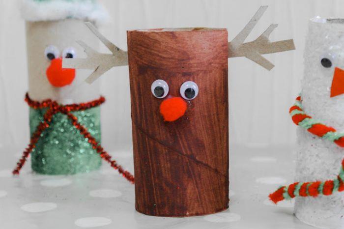 rudolfas raudonas nosis šiaurinis elnias pasidaryk pats tualetinis popierius rankinis užsiėmimas Kalėdų darželis raudona pompoma wiggly akis