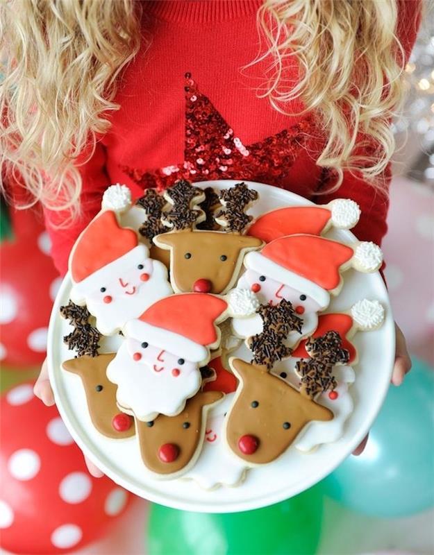 Pisani božični piškotek Glacaga za ustvarjanje božičnega motiva, Božiček, severni jelen Božiček, piškotek iz peciva